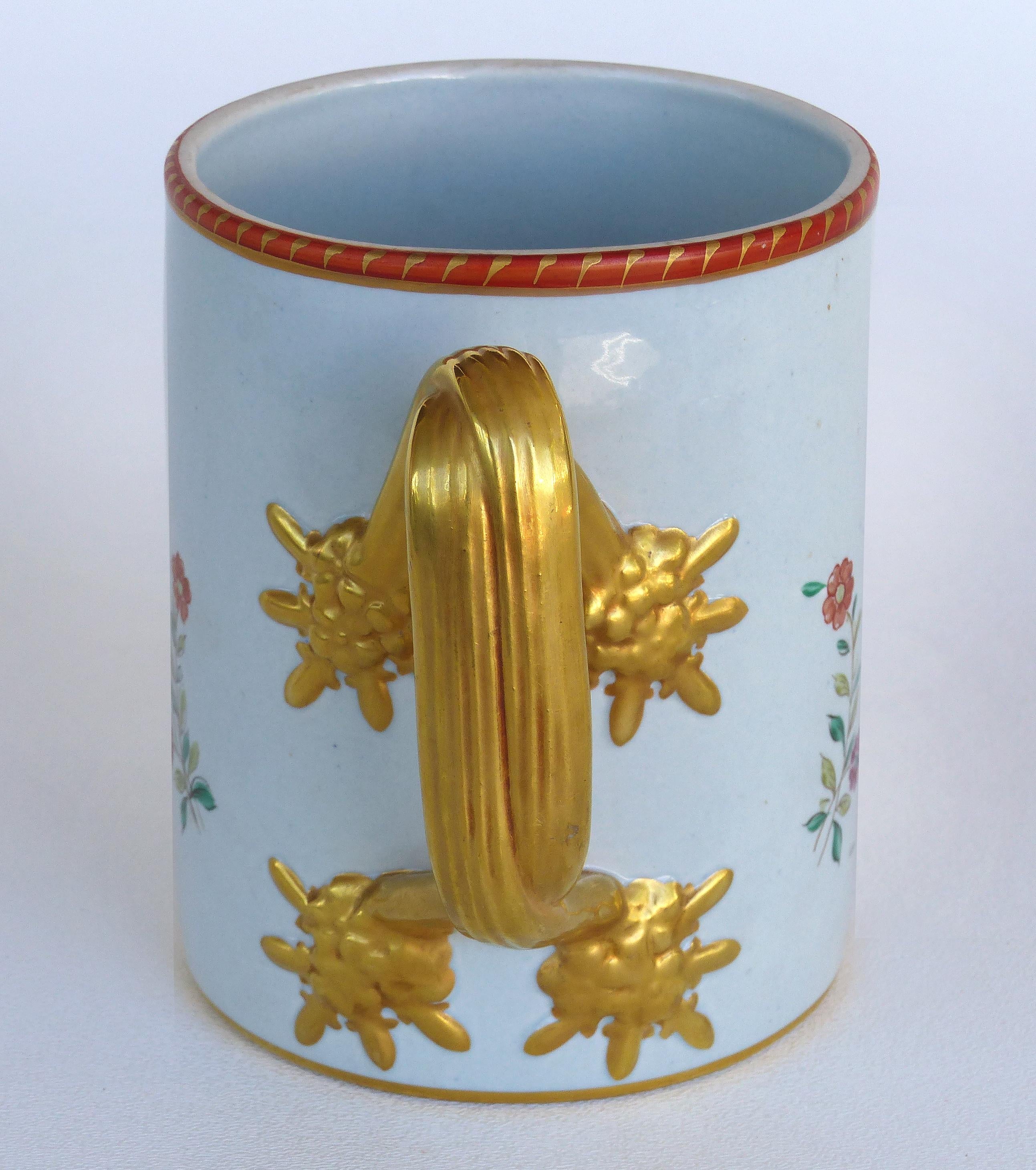 Italian Mottahedeh Reproduction of Lowestoft Fine Quality 18th Century Mug In Good Condition In Miami, FL