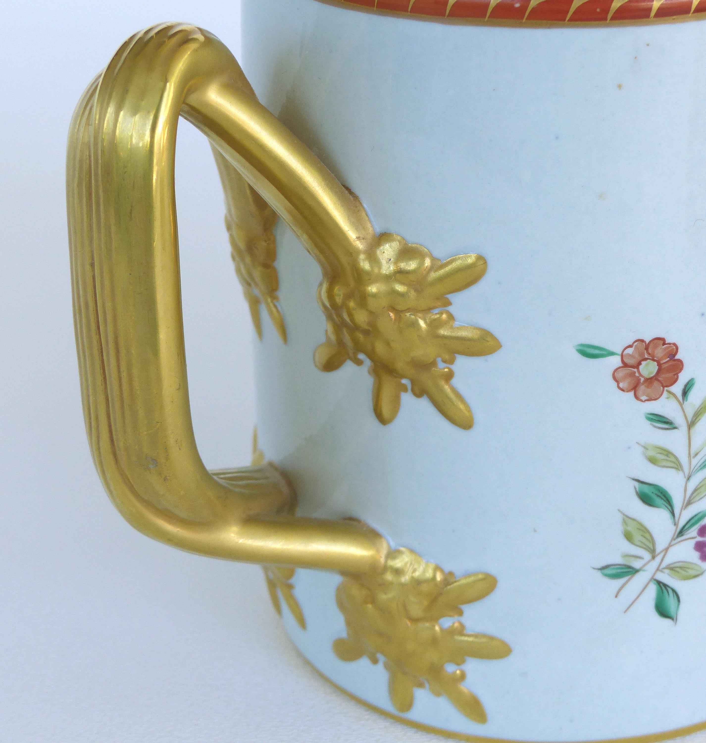 Late 20th Century Italian Mottahedeh Reproduction of Lowestoft Fine Quality 18th Century Mug