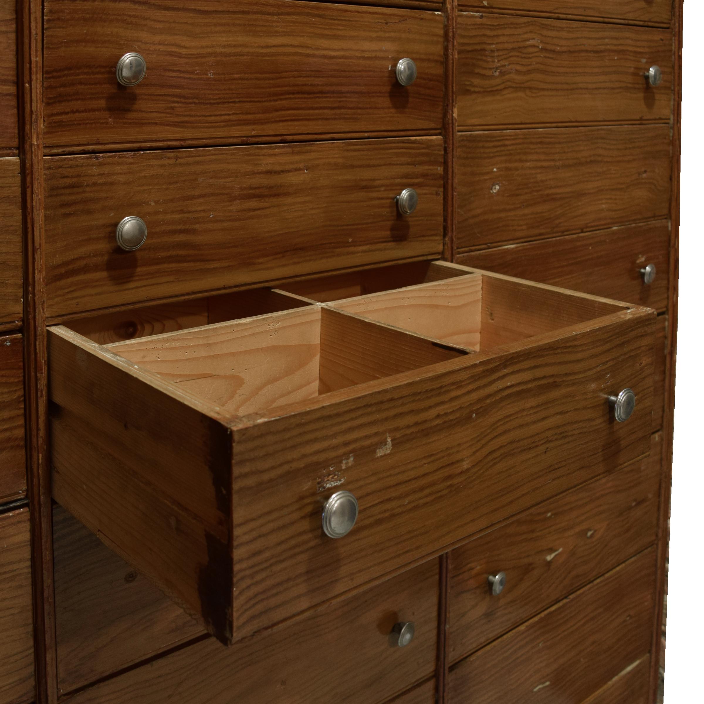A great Italian cabinet with 39 drawers and a painted faux wood grain finish.