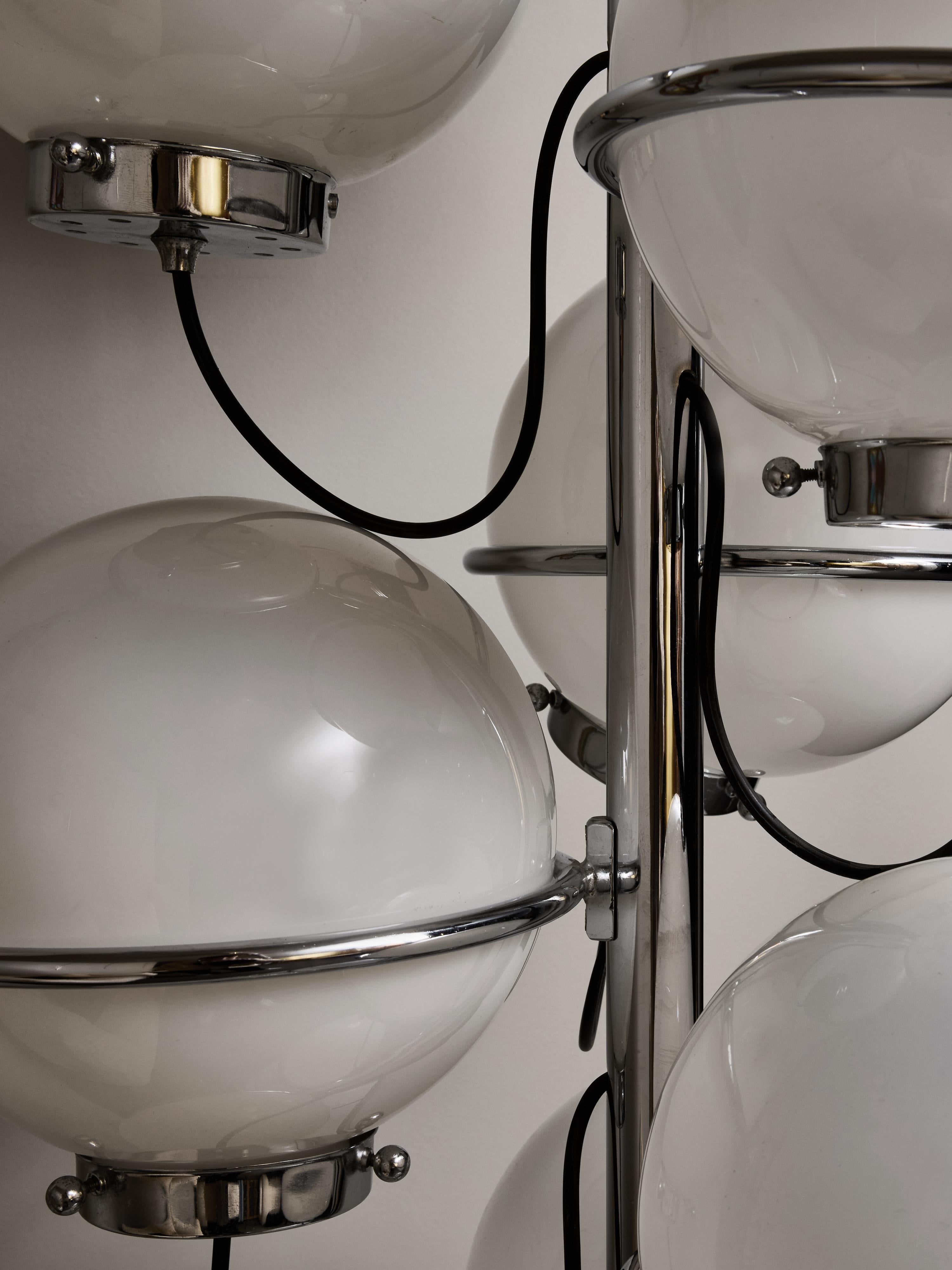 Metal Italian Multi-Globe Sculptural Floor Lamp For Sale