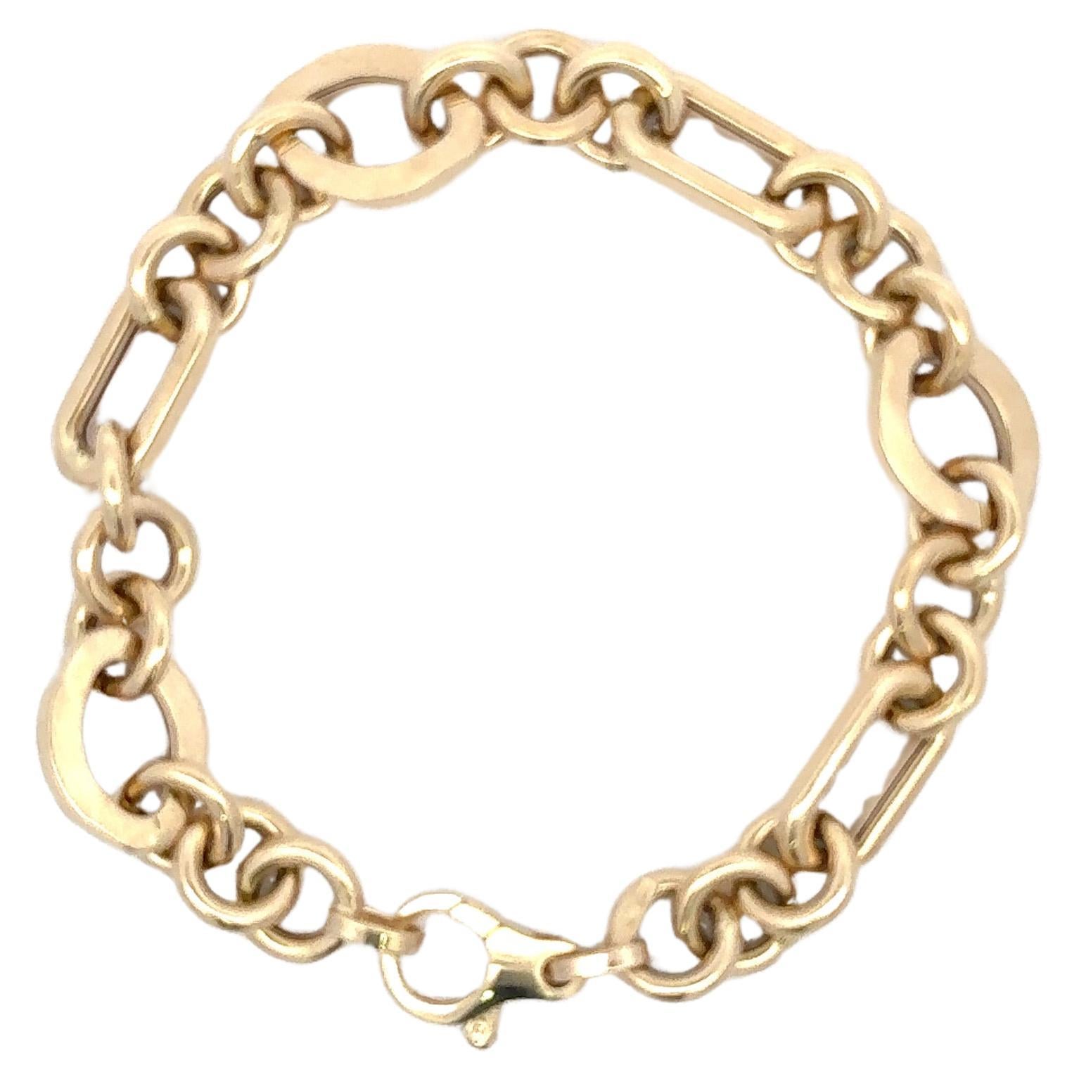 Contemporary Italian Multi Link Bracelet 14 Karat Yellow Gold 9.7 Grams For Sale