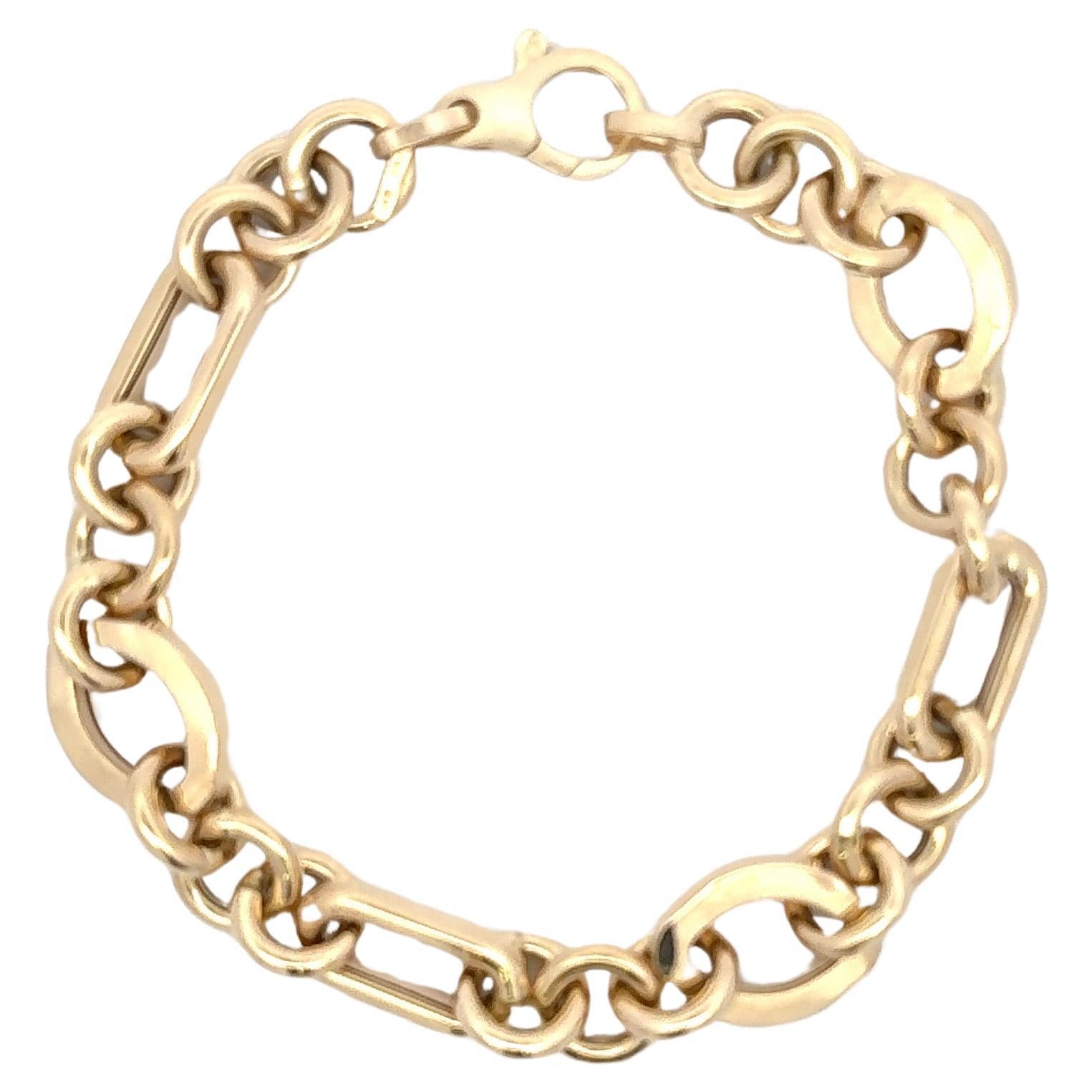 Bracelet italien à plusieurs maillons en or jaune 14 carats 9,7 grammes en vente