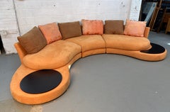 Italian Multi-Sectional Suede Couch by Roche Bobois
