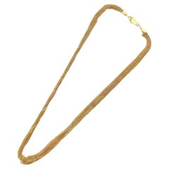Italian Multi-Strand 18 Karat Yellow Gold Necklace