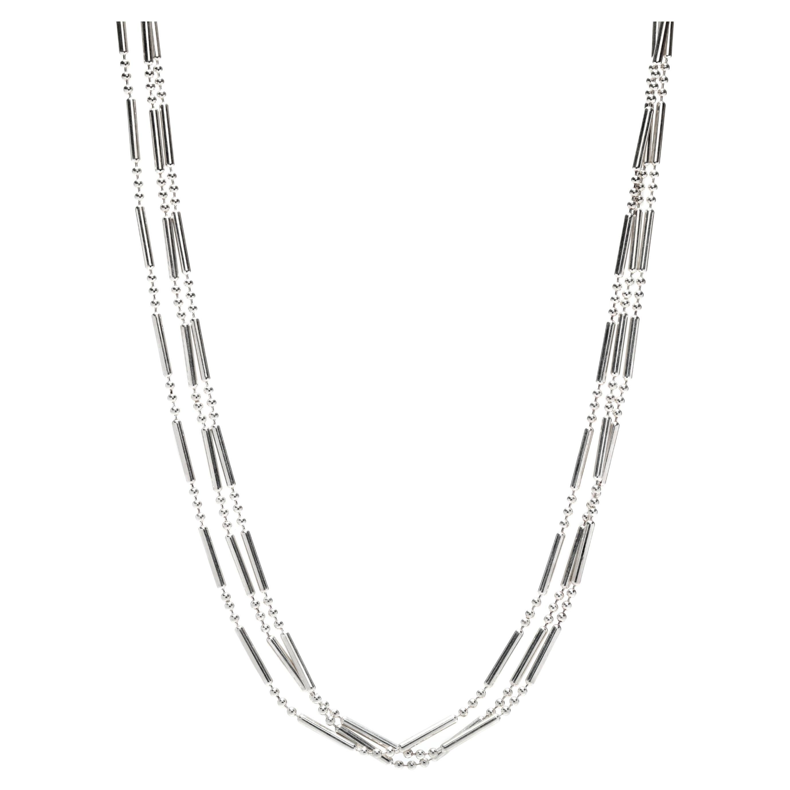 Large Bead Chain Necklace, Sterling Silver, Silver Bead For Sale at 1stDibs