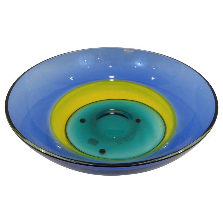 Italian MultiColor Murano Glass Bowl by Barbini For Sale at 1stDibs