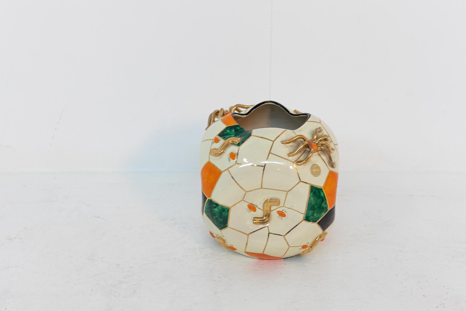 Italienische mehrfarbige Vase von Ceramica Pucci Modell Ragno N°1172 (Moderne der Mitte des Jahrhunderts) im Angebot