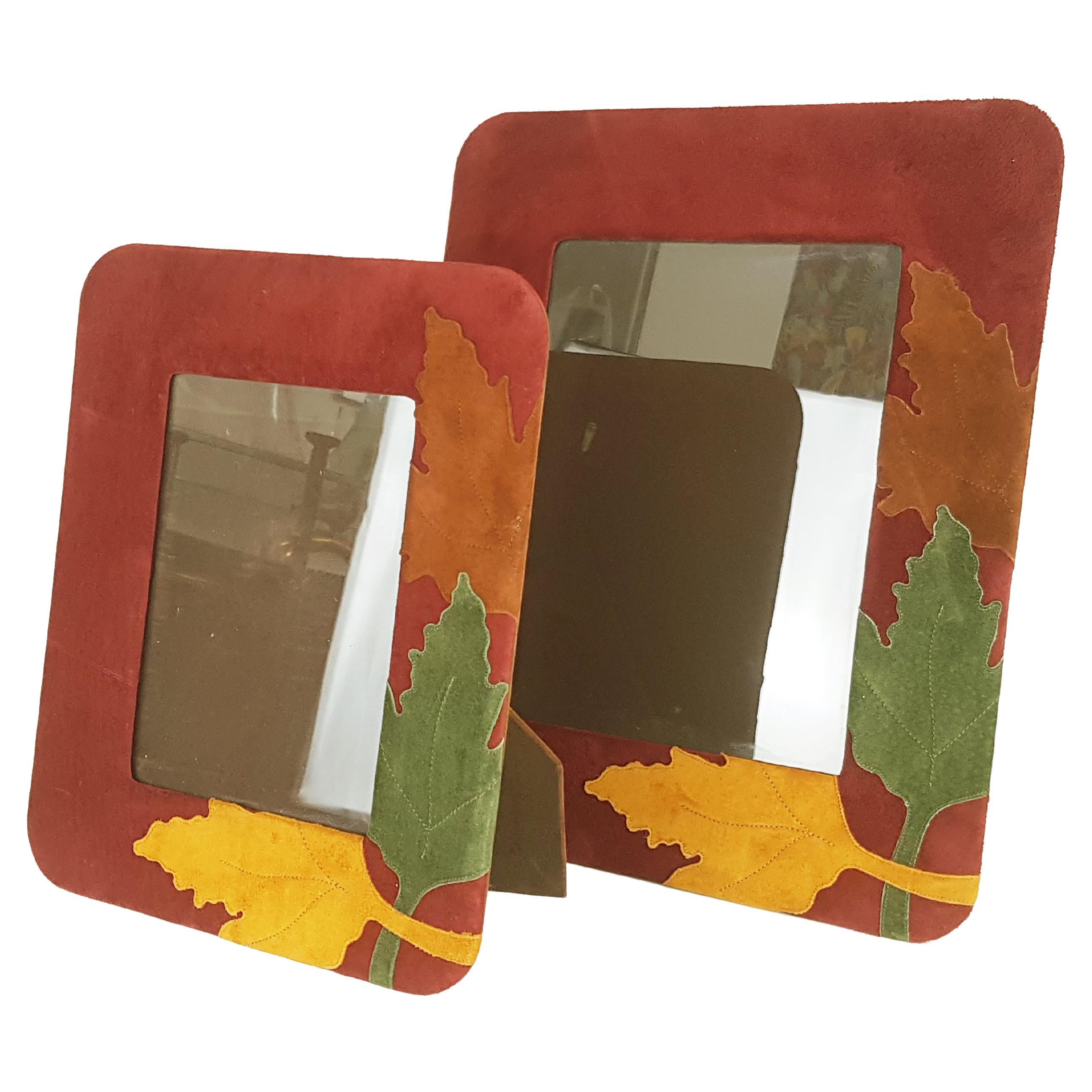 Set of Six Antique French Faux Tortoiseshell Glass Picture Frames at