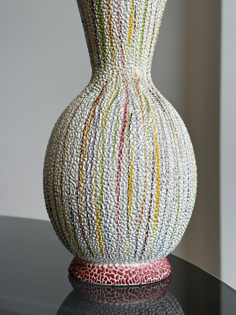 Hand-Crafted Italian Multicoloured Mid Century Modern Ceramic Vase 1960s For Sale