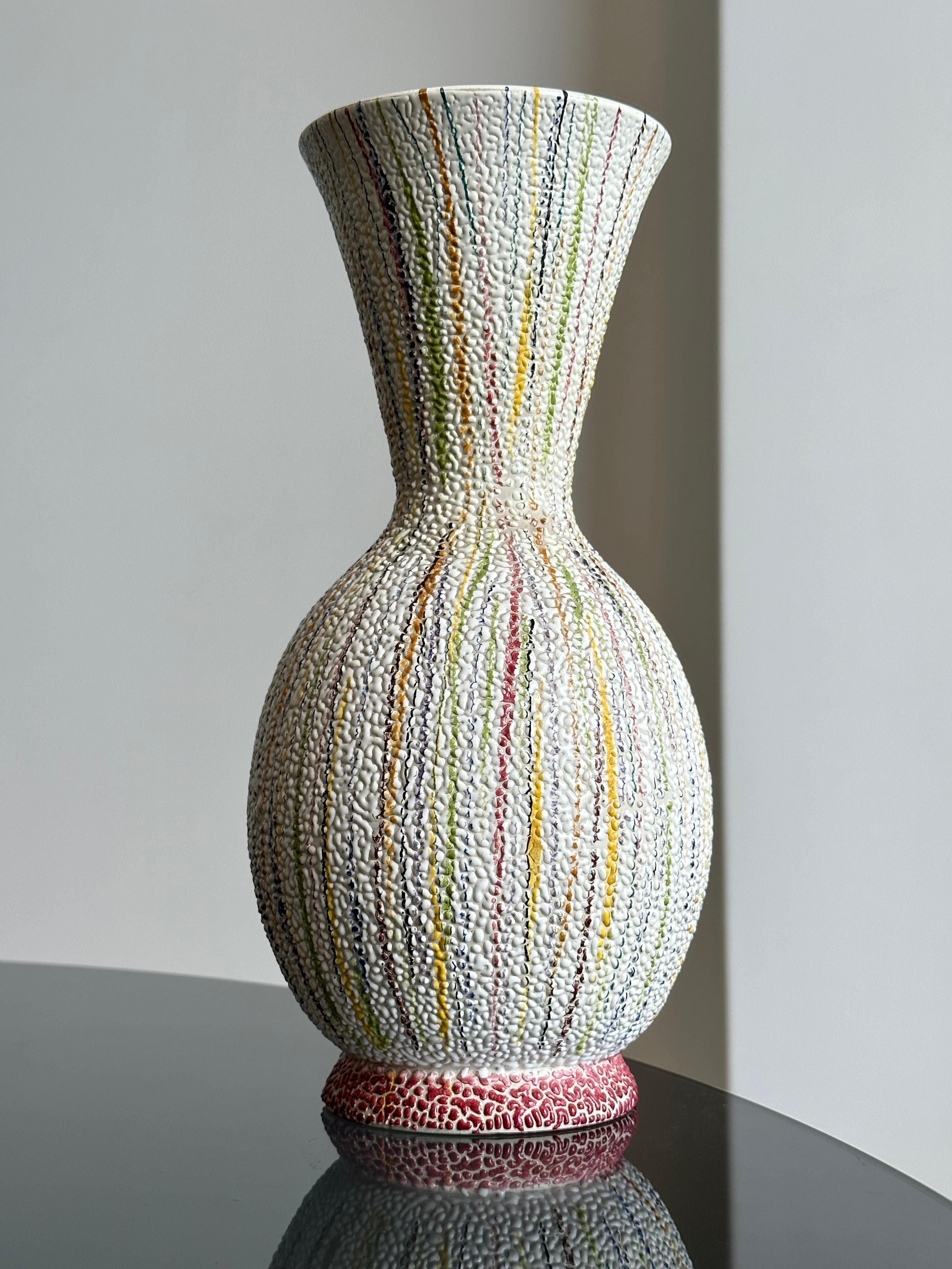 Mid-20th Century Italian Multicoloured Mid Century Modern Ceramic Vase 1960s  For Sale