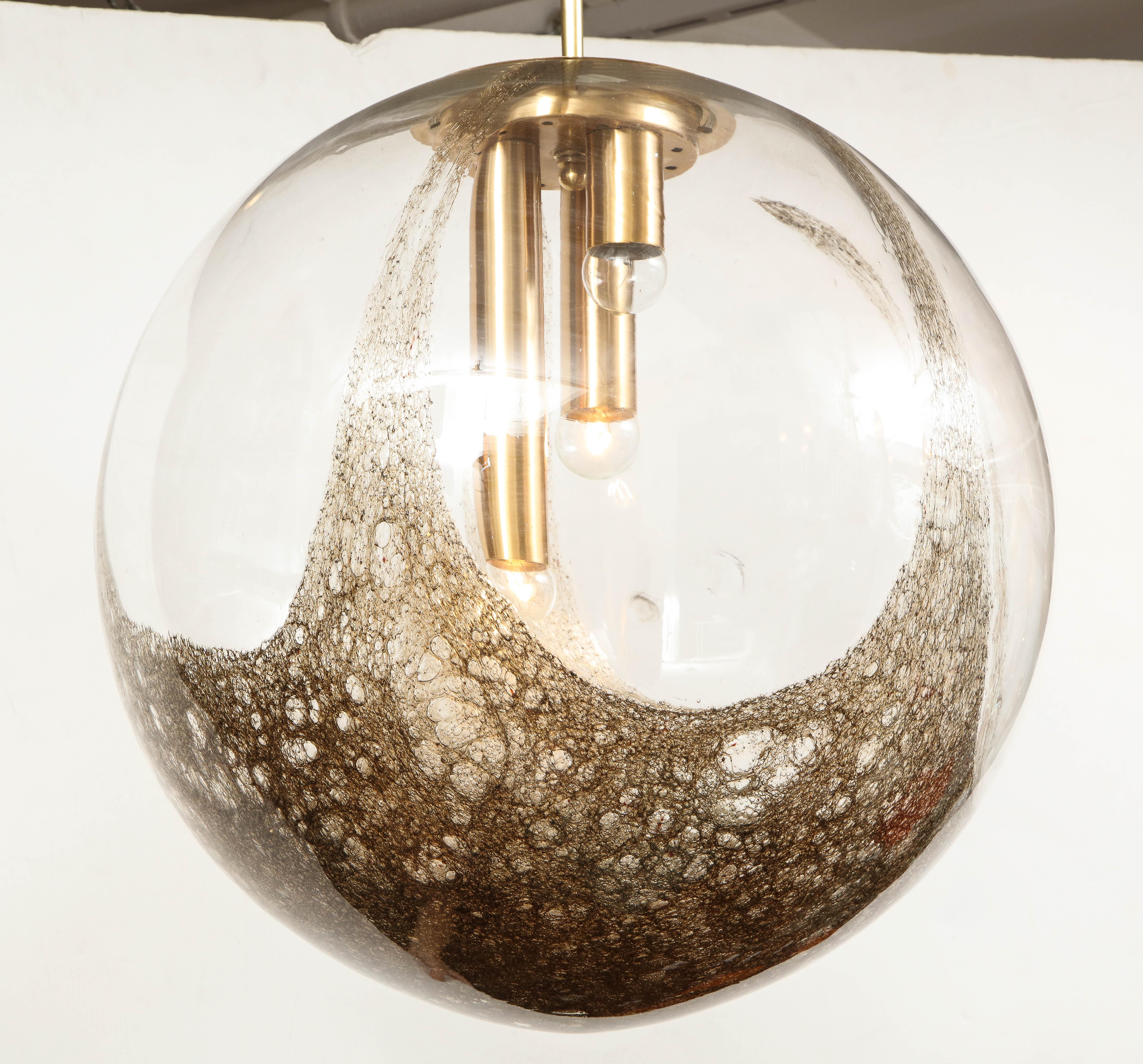 Italian Murano 1960s Blown Glass Globe Chandelier For Sale 6
