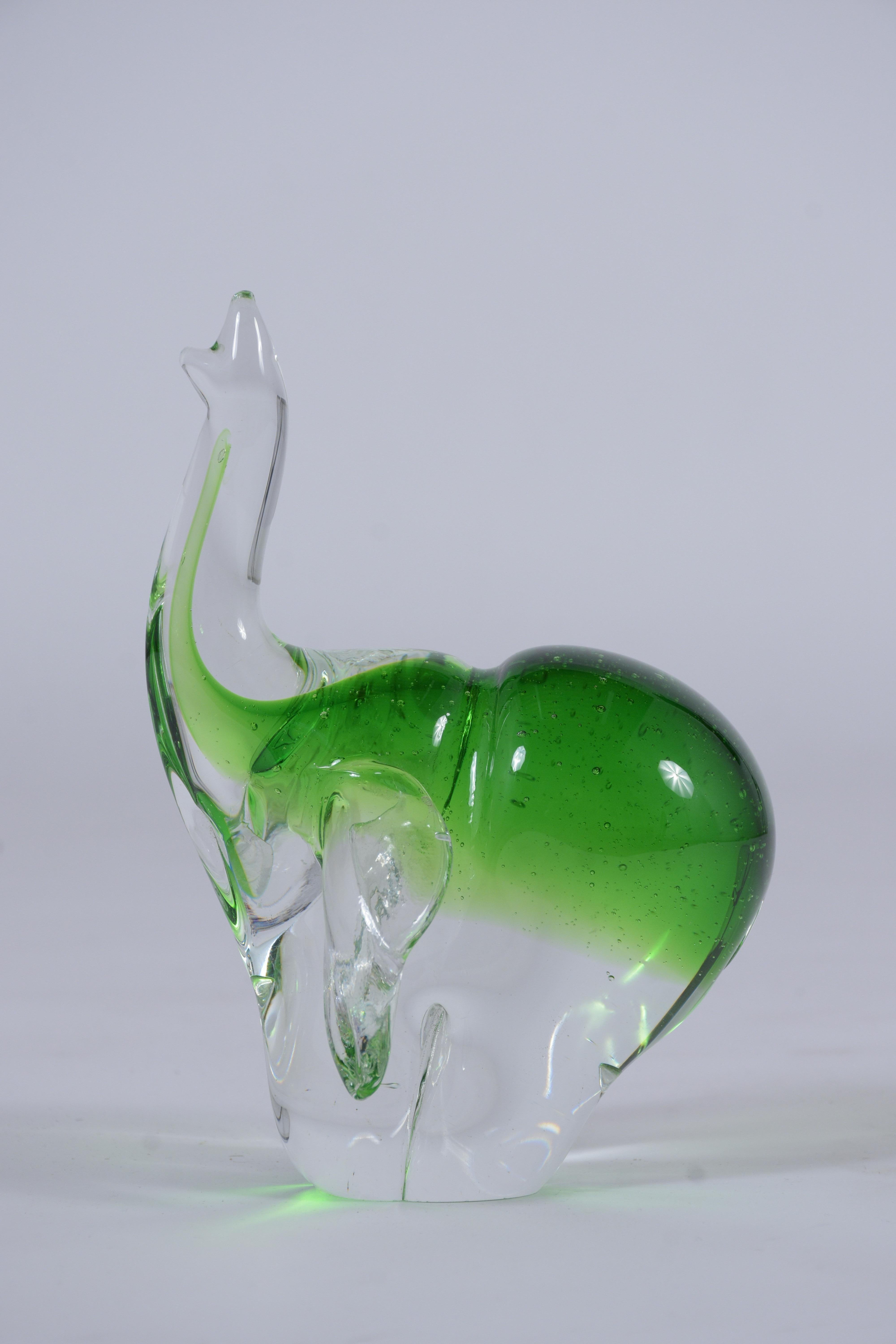 Italian Glass Murano Style Elephant For Sale 1