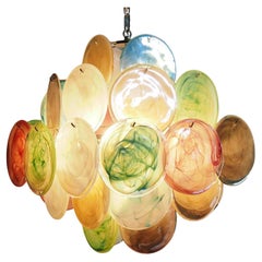 Pair Italian Murano Alabaster Chandelier