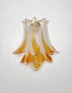 Italian Murano amber stain Felci Glass wall sconces