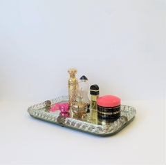 Italian Murano Art Glass and Mirror Vanity Tray