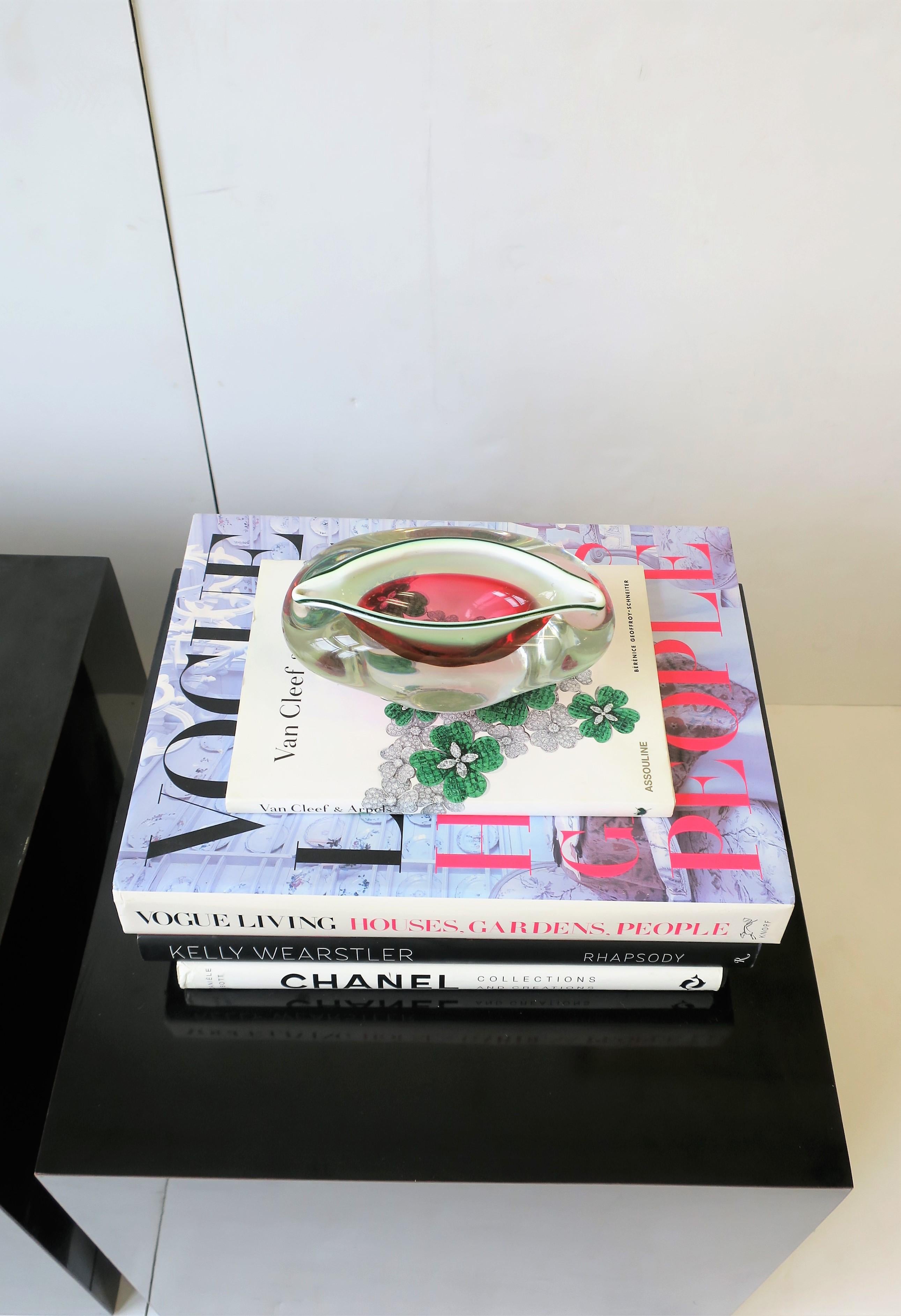 Italian Murano White and Pink Art Glass Bowl or Ashtray 6