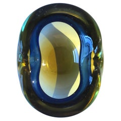 Italian Murano Art Glass Bowl Sommerso Barbini Style