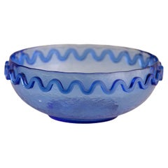 Italian Murano Art Glass Bowl with Squiggle Detail