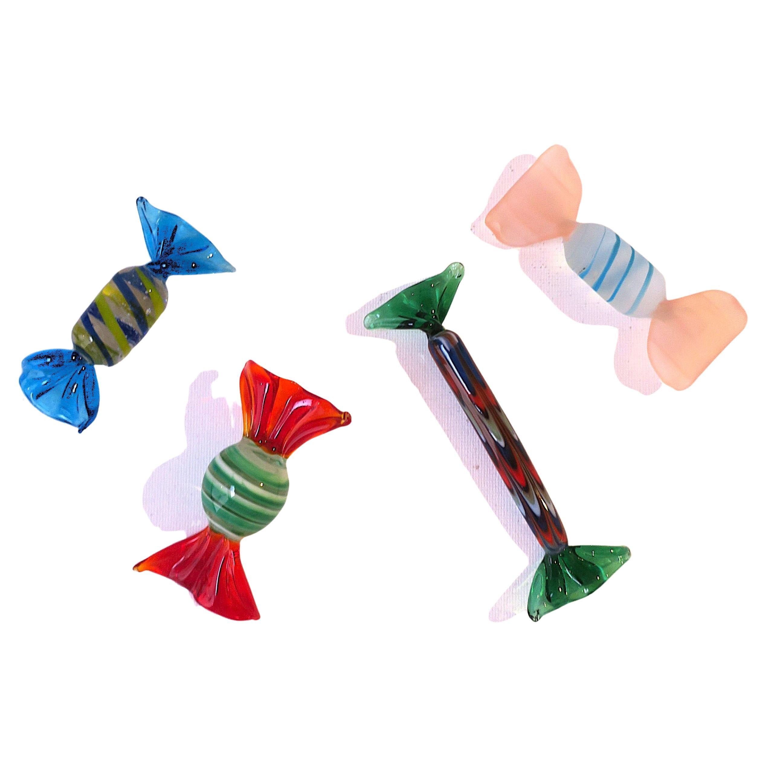 Italian Murano Art Glass Candy Pieces Sculptures