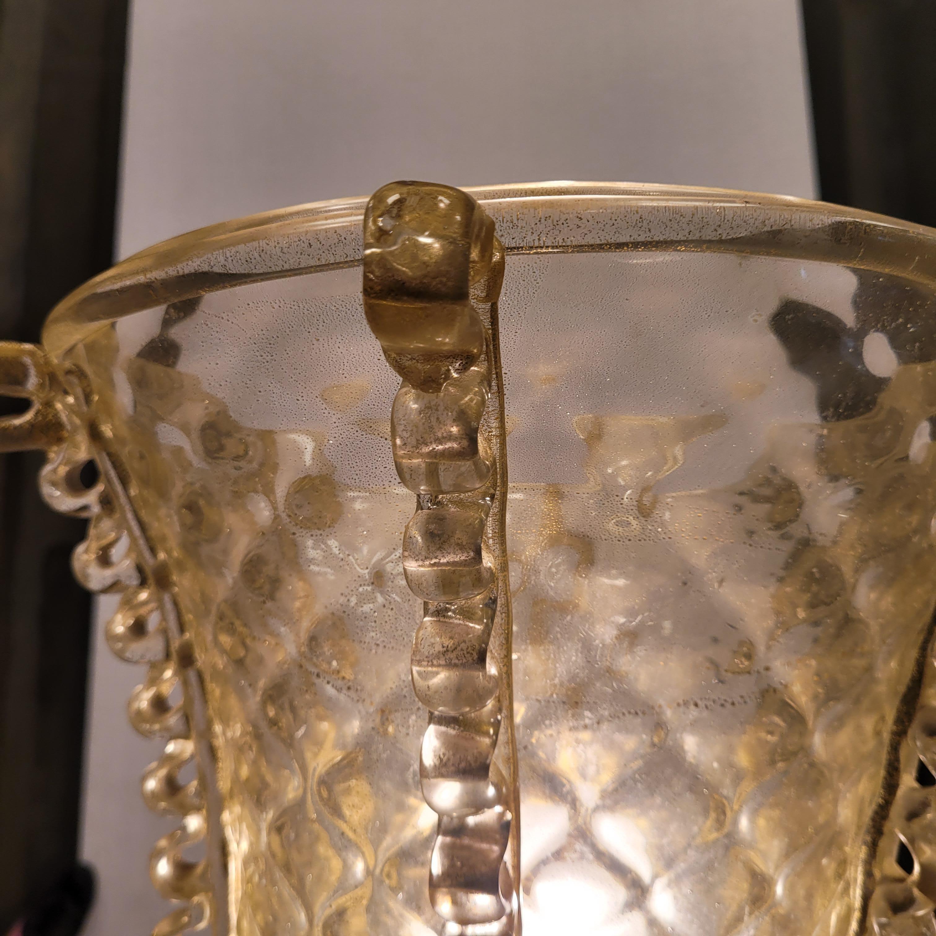 Lámpara de pie italiana de cristal de Murano, cristal dorado diseñada por Barovier & Toso en venta 6