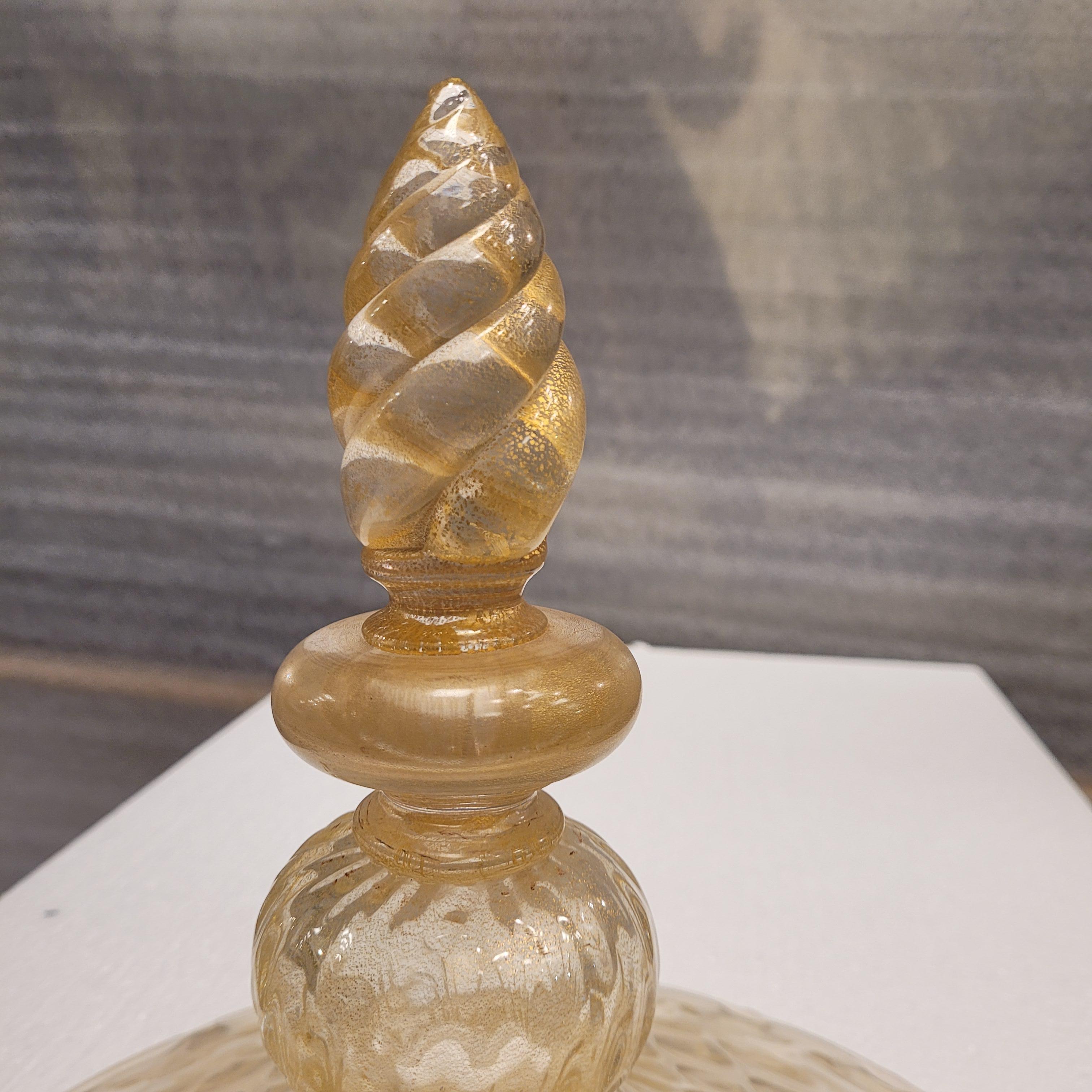 Lámpara de pie italiana de cristal de Murano, cristal dorado diseñada por Barovier & Toso en venta 11