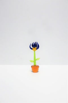 Italian Murano Art Glass Flower Sculpture