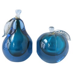 Serre-livres italiens en verre d'art de Murano