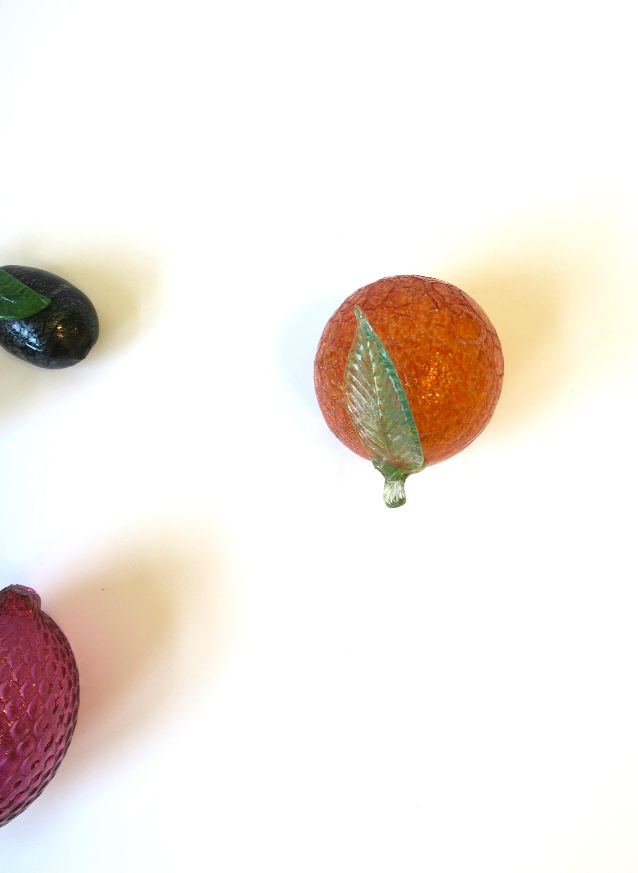 Italian Murano Art Glass Fruit, Mid-Century, Set of 5 For Sale 9