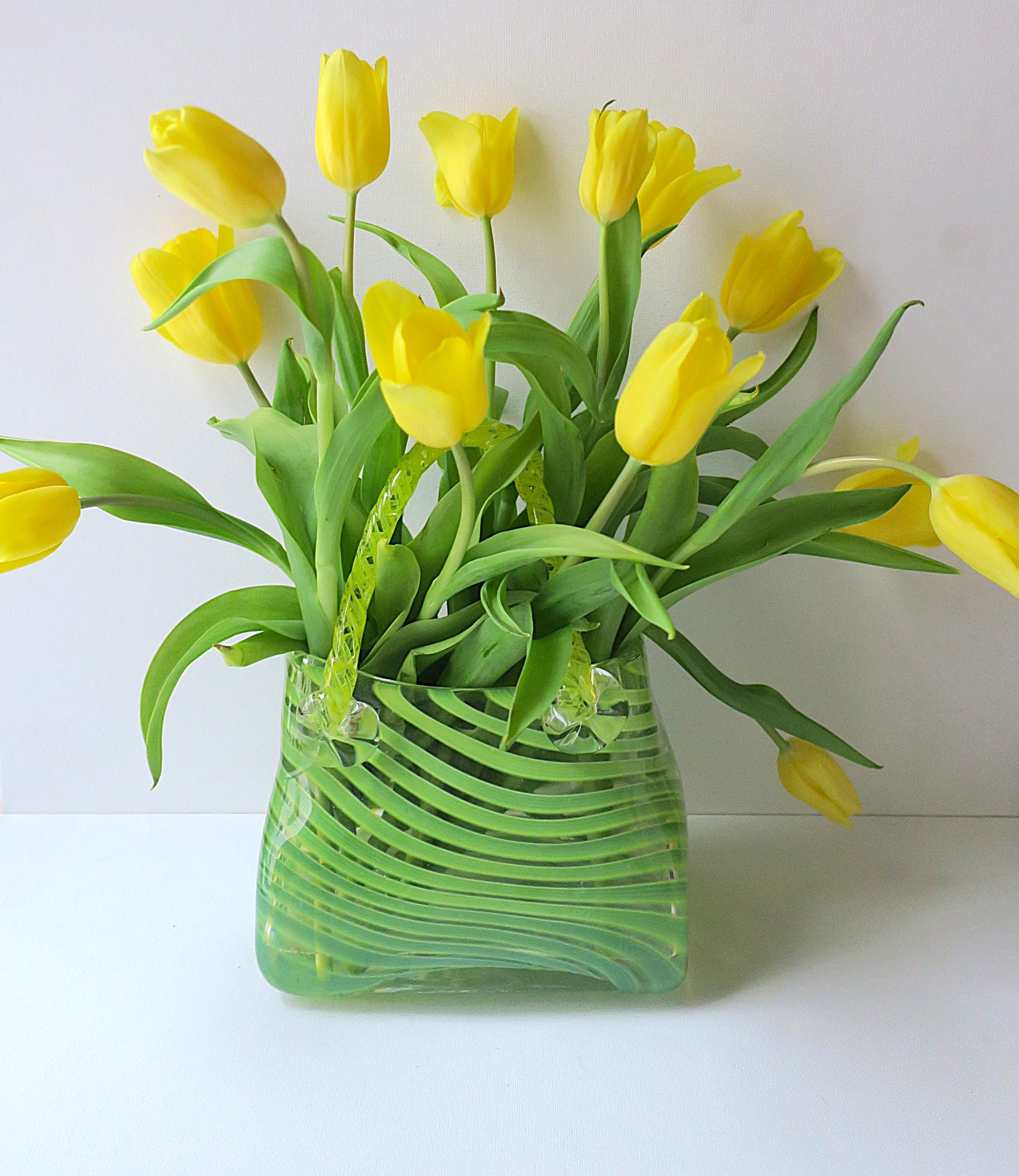 Modern Italian Murano Art Glass Handbag Purse Vase For Sale