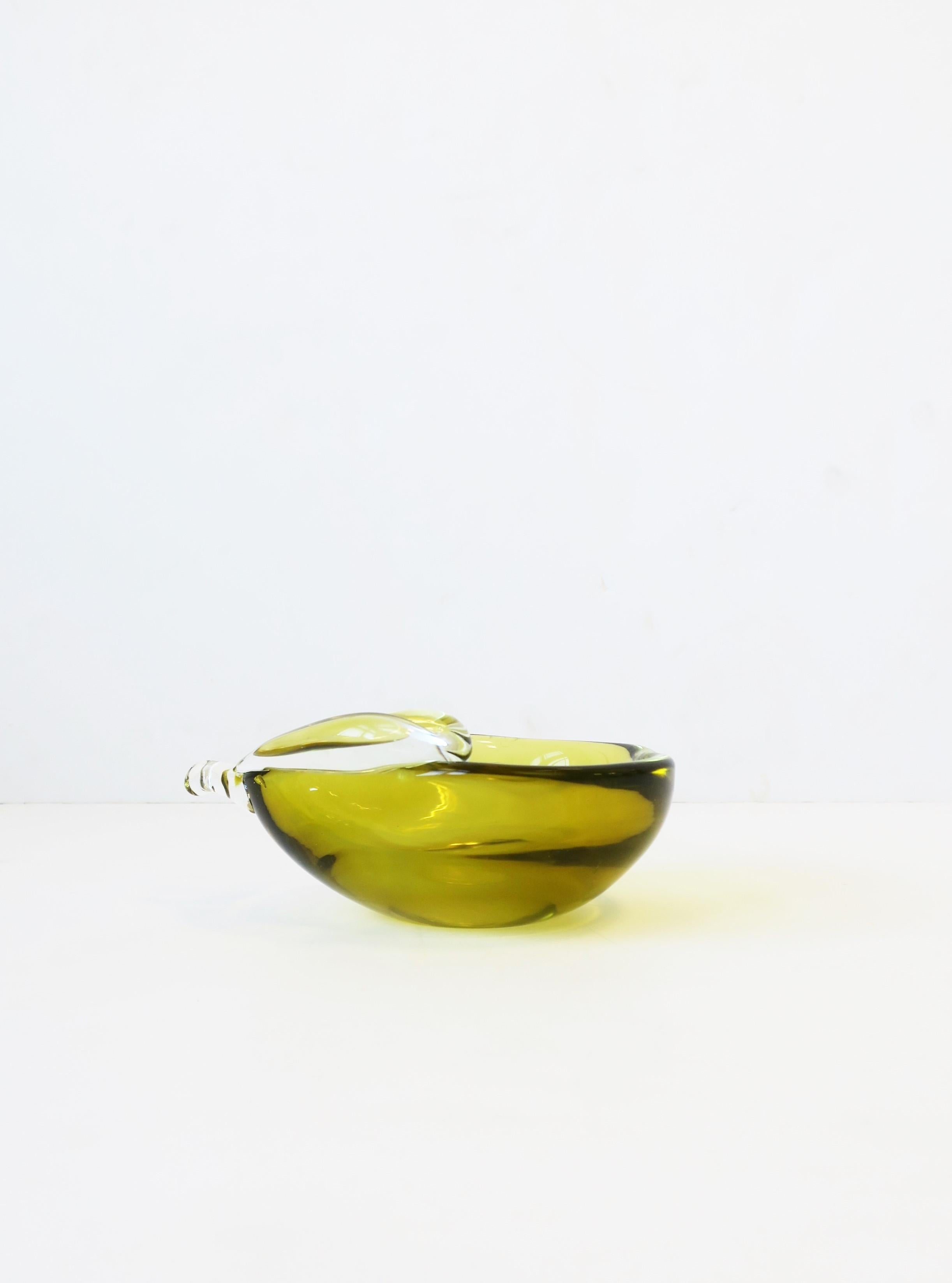 Italian Murano Art Glass Pear Fruit Bowl 5