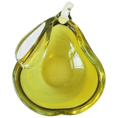 Italian Murano Art Glass Pear Fruit Bowl