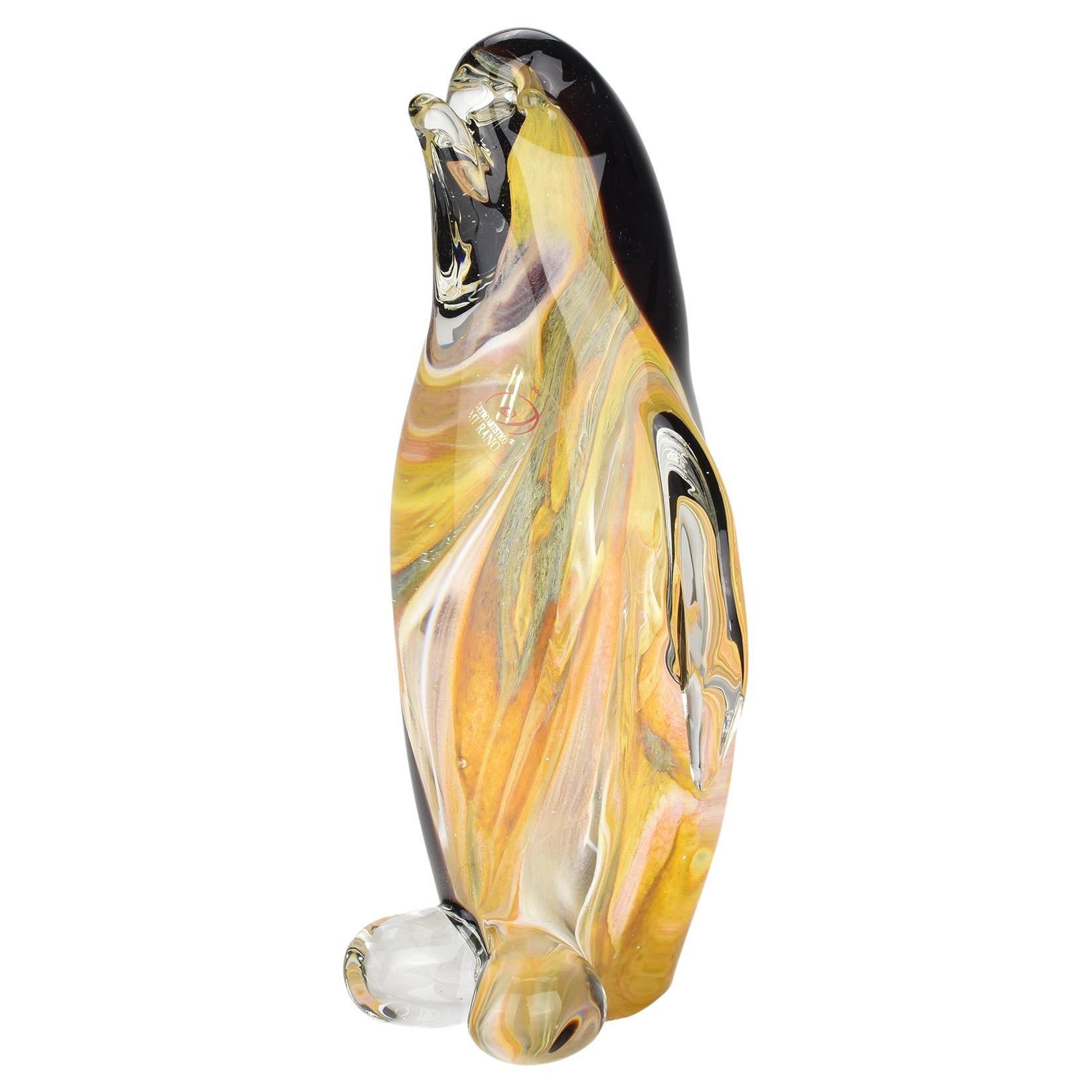 Italian Murano Art Glass Penguin by Vetreria Artistica Oball For Sale