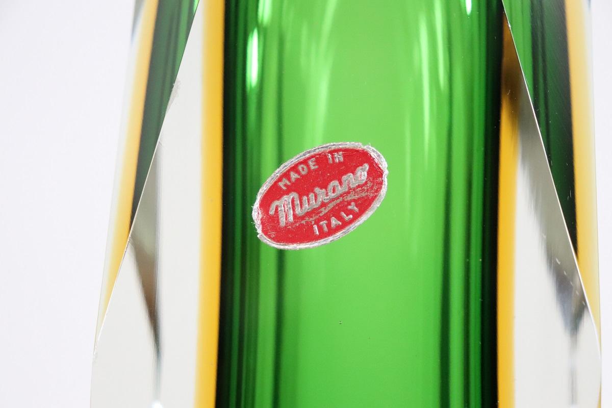 Vaso alto in vetro artistico di Murano di Flavio Poli, anni '60 con etichetta originale In condizioni ottime in vendita a Casale Monferrato, IT