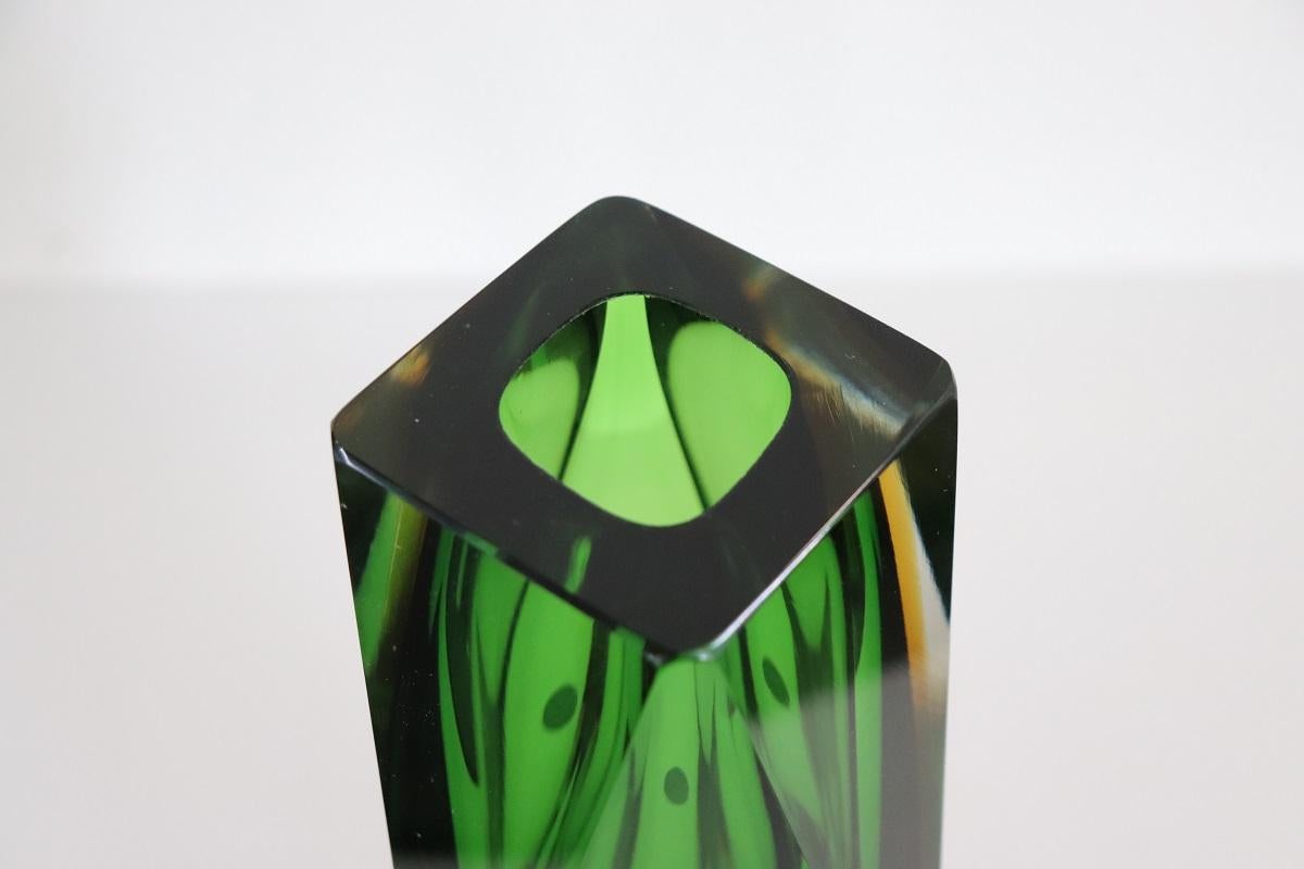 Vaso alto in vetro artistico di Murano di Flavio Poli, anni '60 con etichetta originale in vendita 1