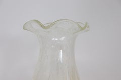 Vase transparent italien en verre d'art de Murano