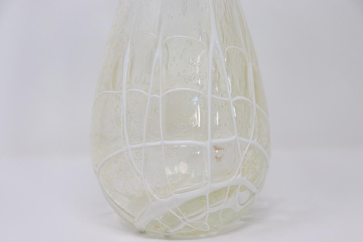 Italiano Vaso trasparente in vetro artistico italiano di Murano in vendita