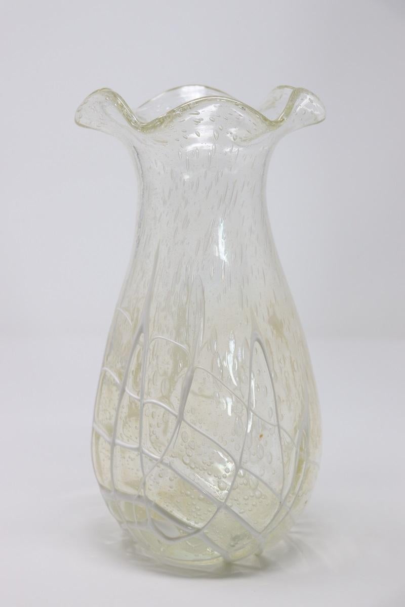 Vaso trasparente in vetro artistico italiano di Murano In condizioni buone in vendita a Casale Monferrato, IT