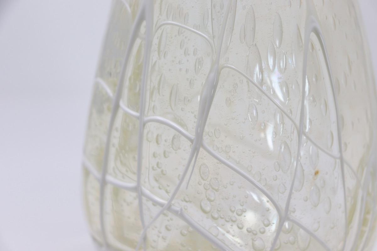Fine XX secolo Vaso trasparente in vetro artistico italiano di Murano in vendita