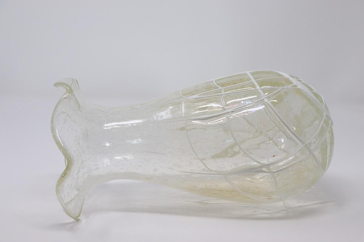 Vaso trasparente in vetro artistico italiano di Murano in vendita 2