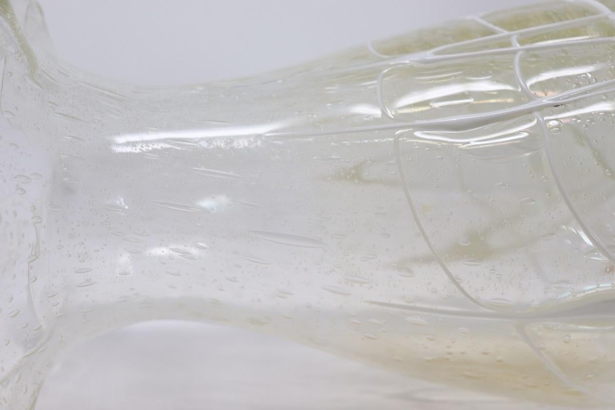 Vaso trasparente in vetro artistico italiano di Murano in vendita 3