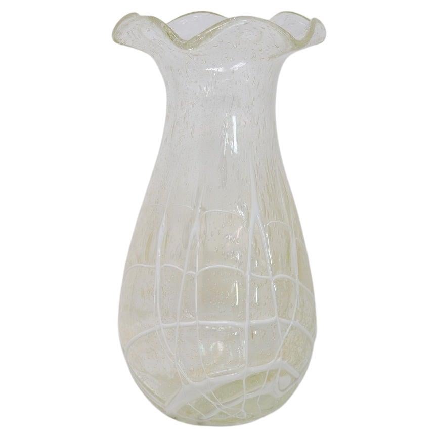 Italian Murano Art Glass Transparent Vase
