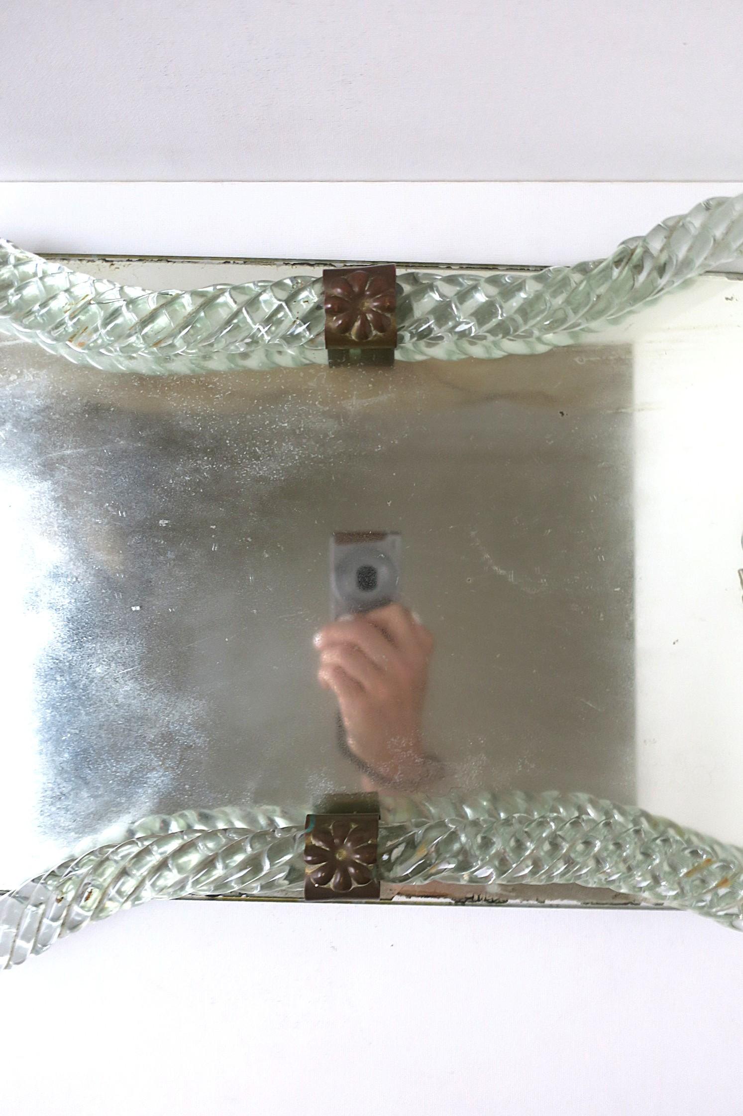 Italian Murano Art Glass Vanity Mirror Tray Venini Attrib. For Sale 5