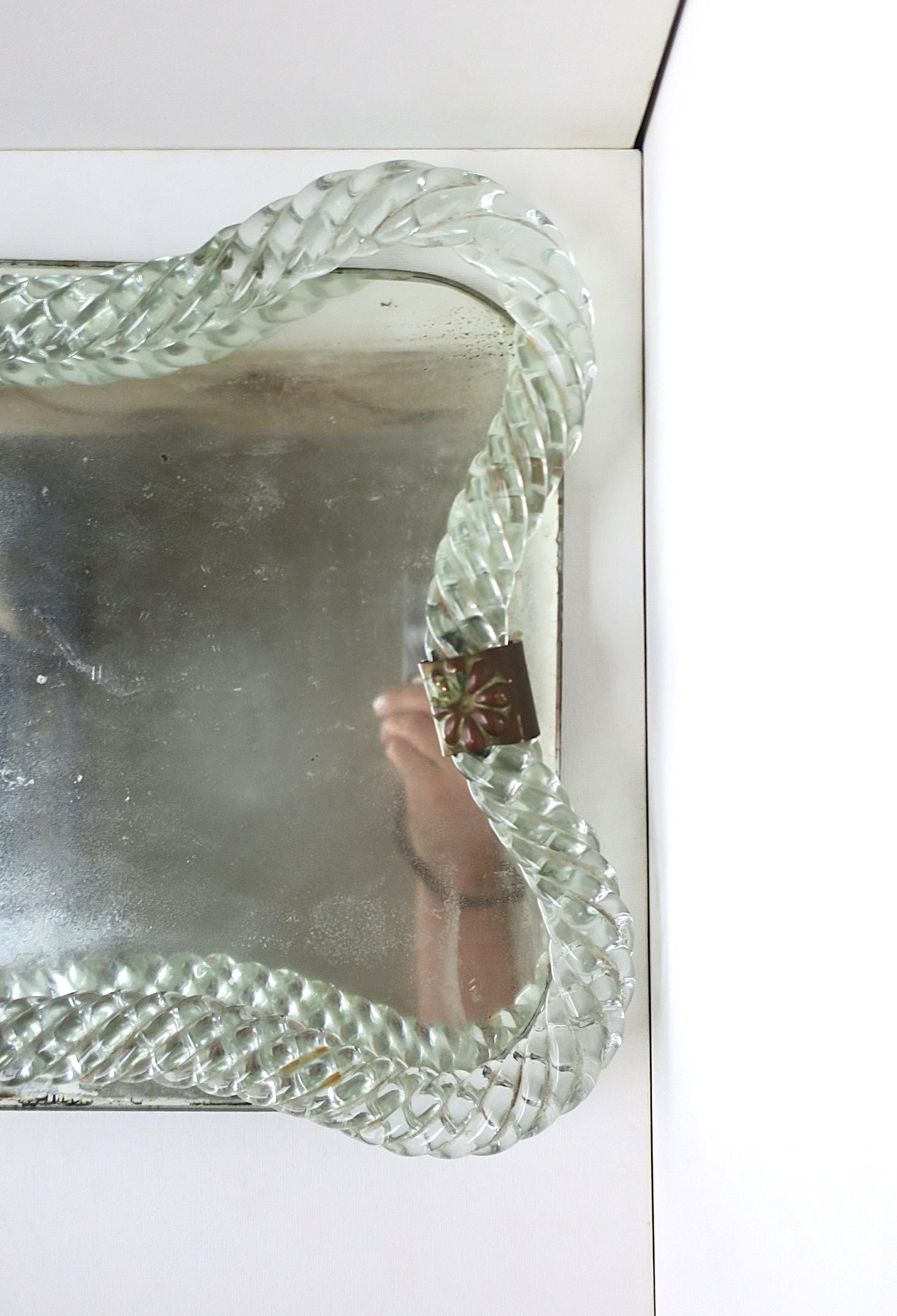 Italian Murano Art Glass Vanity Mirror Tray Venini Attrib. For Sale 6