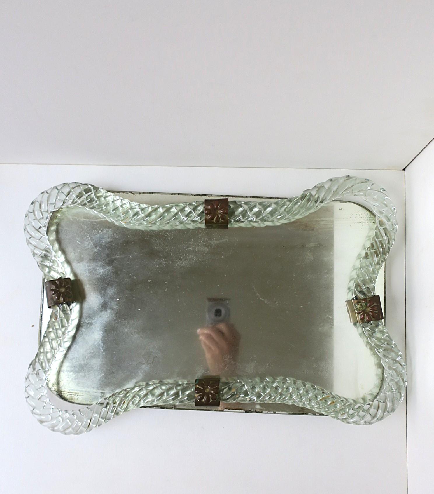 Italian Murano Art Glass Vanity Mirror Tray Venini Attrib. For Sale 7
