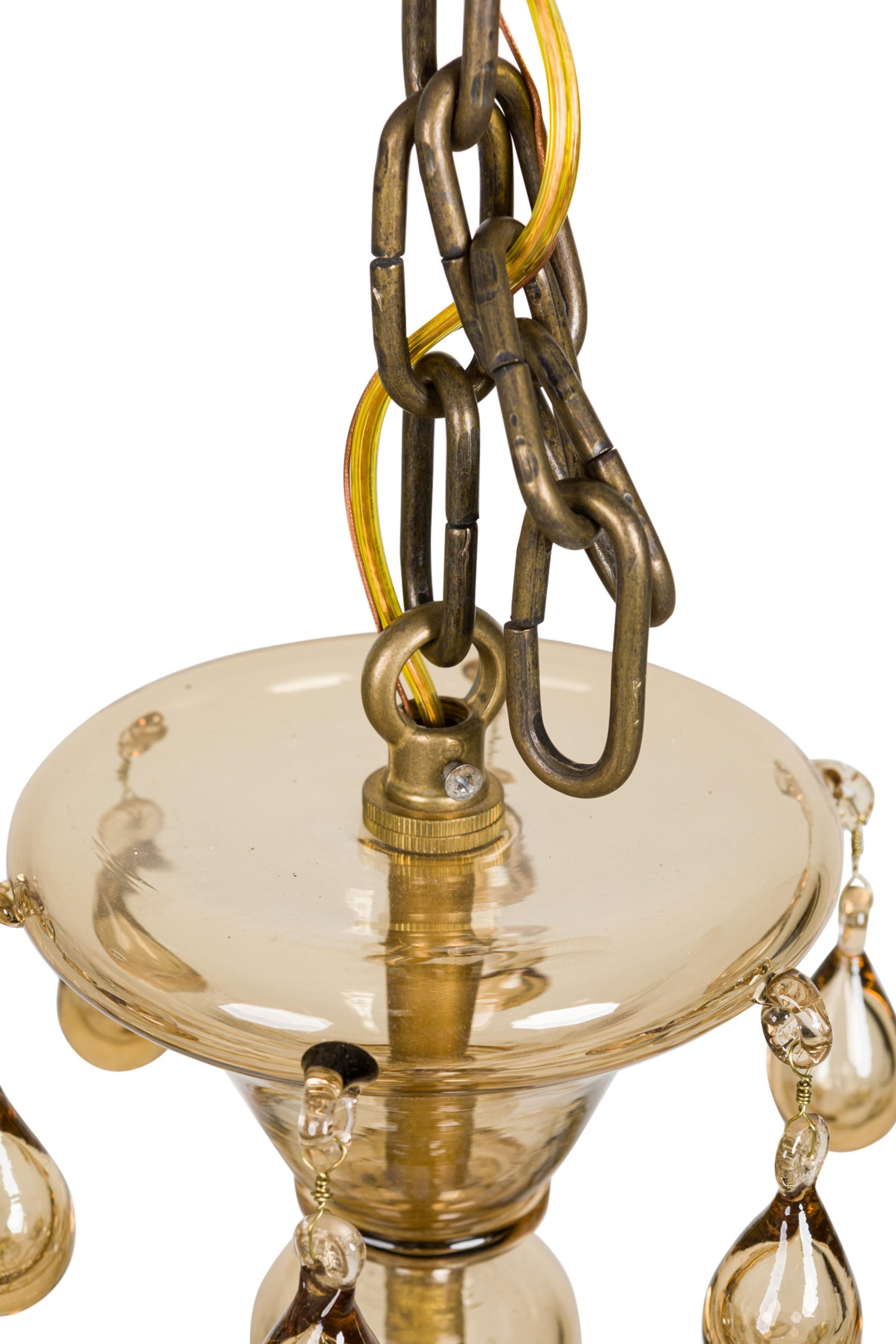 Lampadario italiano di Murano Art Moderne in vetro soffiato color ambra a 12 bracci in vendita 4