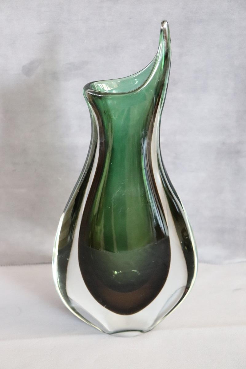 Italian Murano Artistic Glass Large Vase by Flavio Poli for Seguso, 1960s For Sale 6