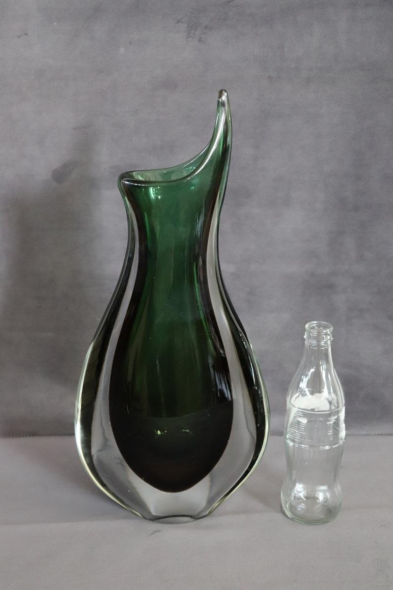 Italian Murano Artistic Glass Large Vase by Flavio Poli for Seguso, 1960s For Sale 7