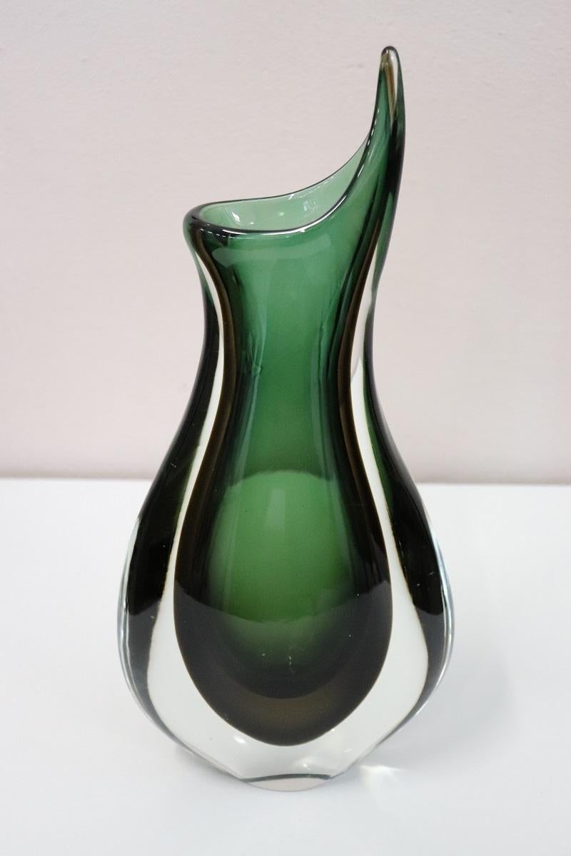 Italian Murano Artistic Glass Large Vase by Flavio Poli for Seguso, 1960s In Good Condition For Sale In Casale Monferrato, IT