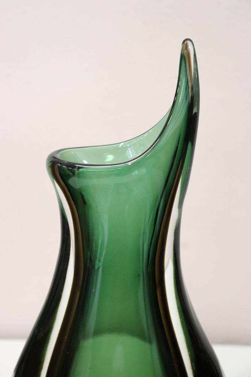 Mid-20th Century Italian Murano Artistic Glass Large Vase by Flavio Poli for Seguso, 1960s For Sale