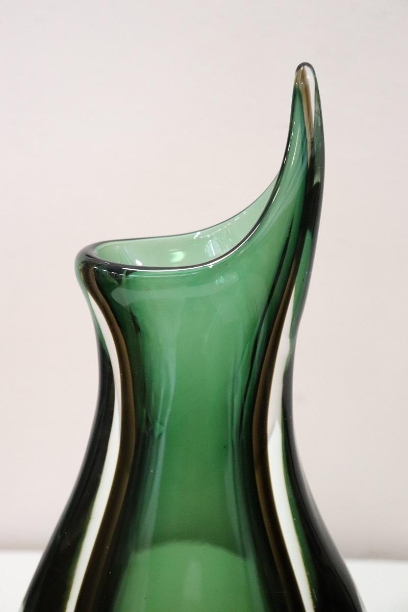 Milieu du XXe siècle Grand vase italien en verre artistique de Murano par Flavio Poli pour Seguso, années 1960 en vente